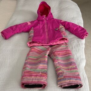 Obermeyer Pink Jacket and Striped Pants Set